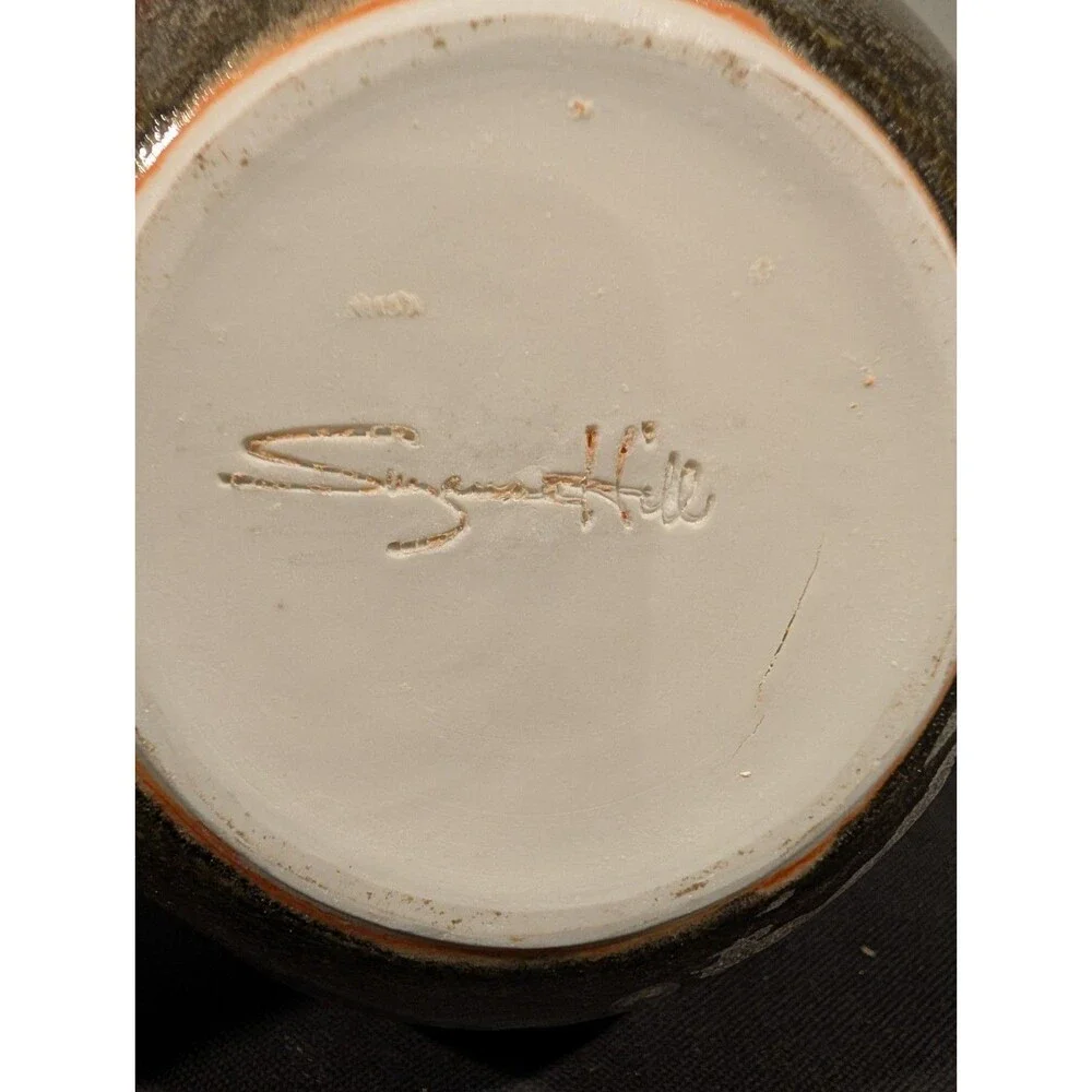 Suzanne Hill Studio Pottery Vase Shino Porcelain Signed 12” Concord MA